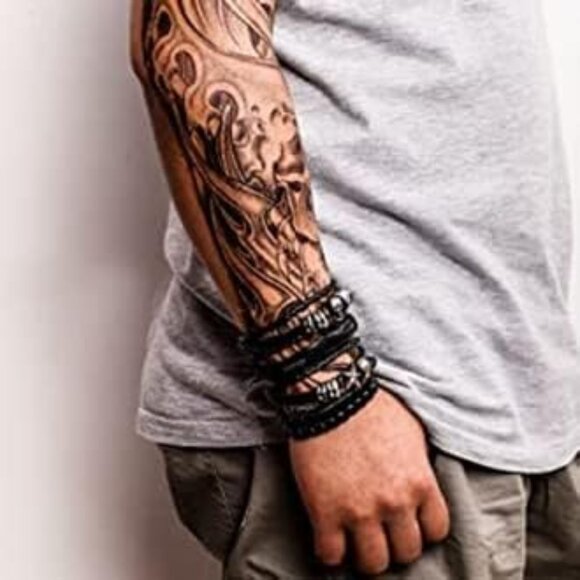 6Pcs Punk Leather Bracelets Women Men Braided Skull Accessories Adjustable - Picture 7 of 7